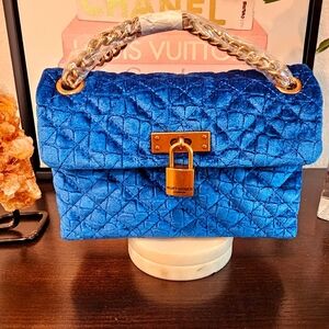 Kurt Geiger Londond Brixton Velvet Shoulder Bag.